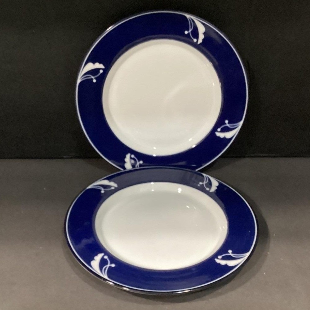 Dansk Flora Indigo Salad Plates Set of 2 ~  8 7/8 " - Picture 7 of 11